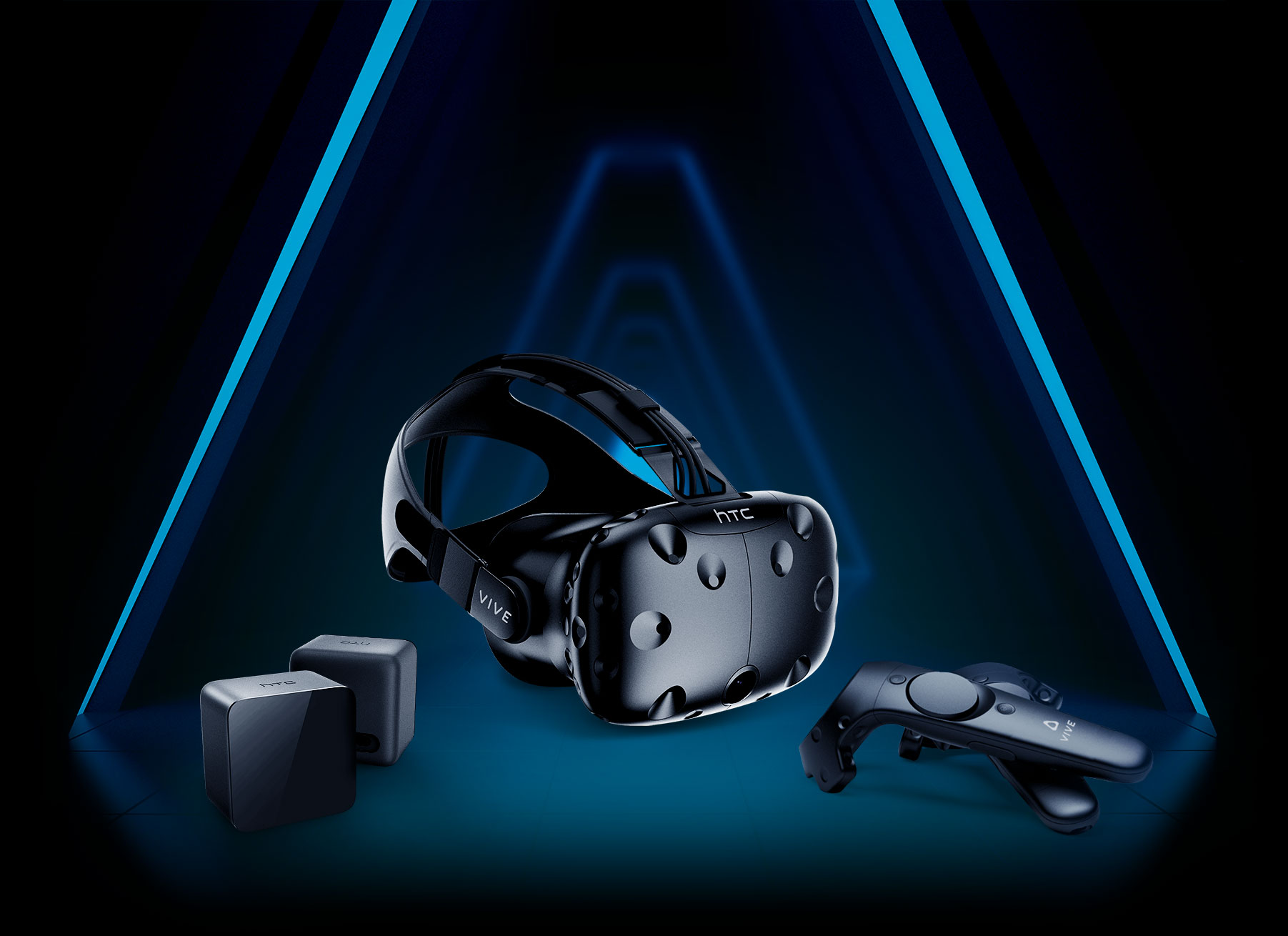 steam vr headset and controllers